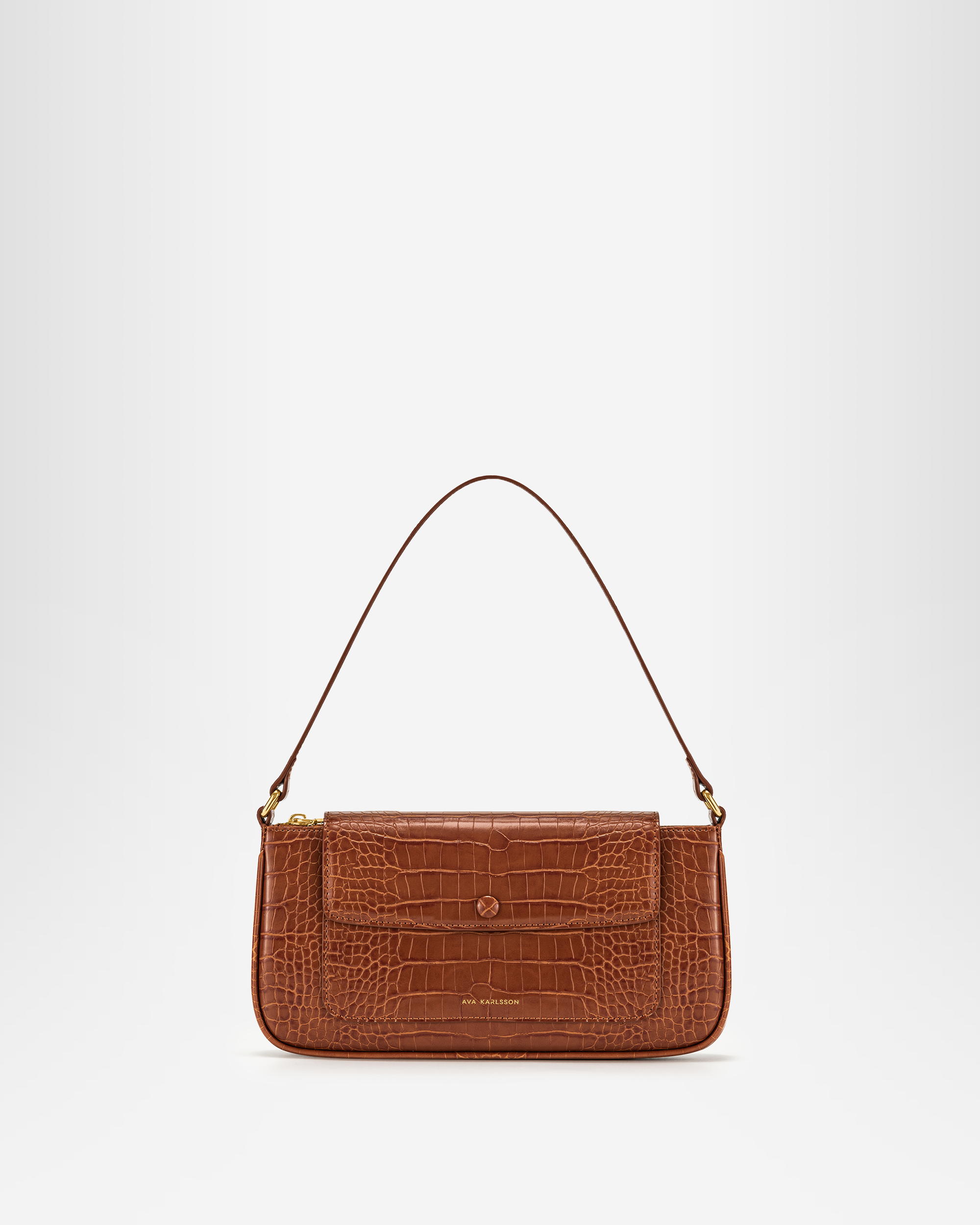 Alisa Shoulder Bag - Brown Croc