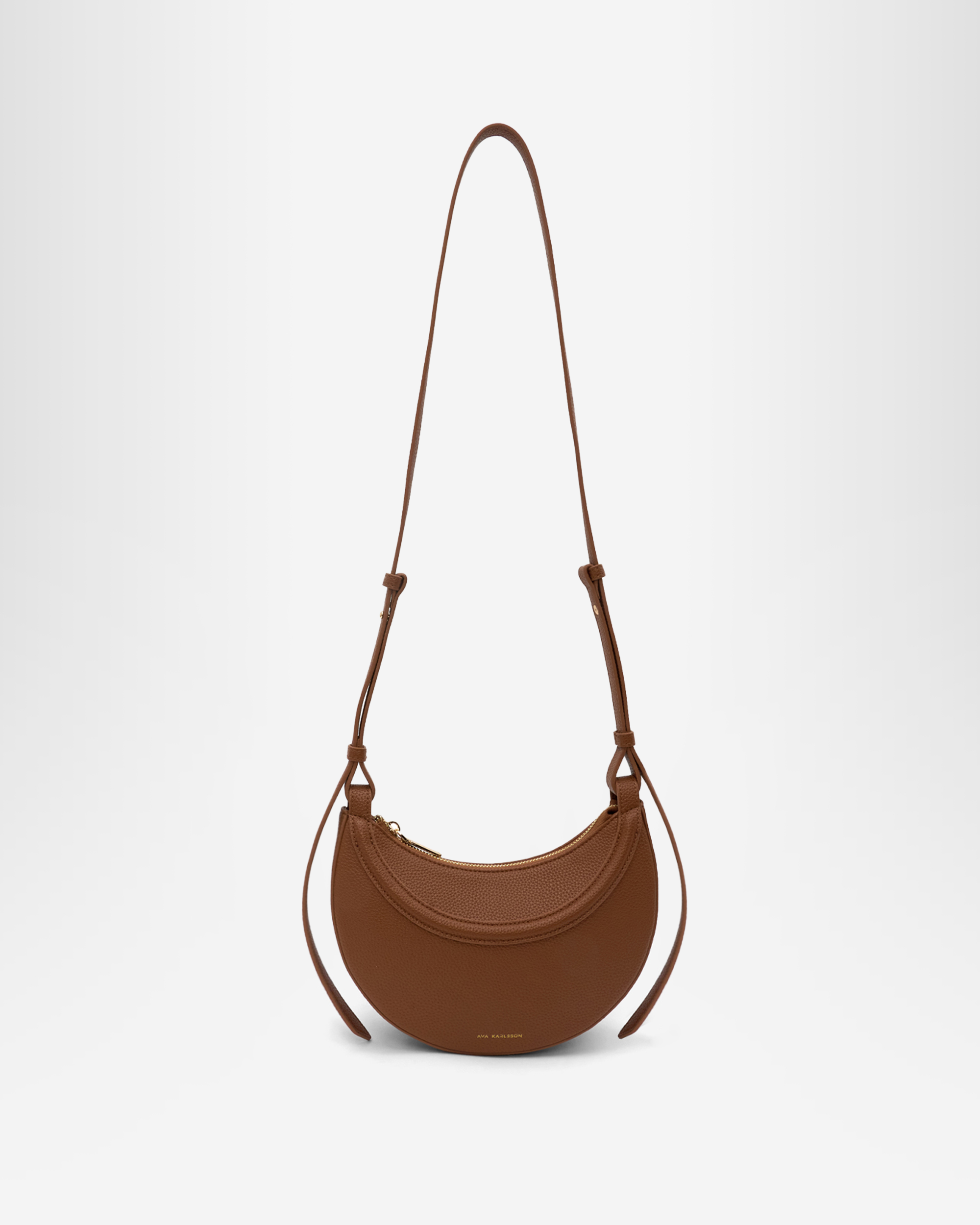 Tori Half Moon Crossbody Bag - Brown