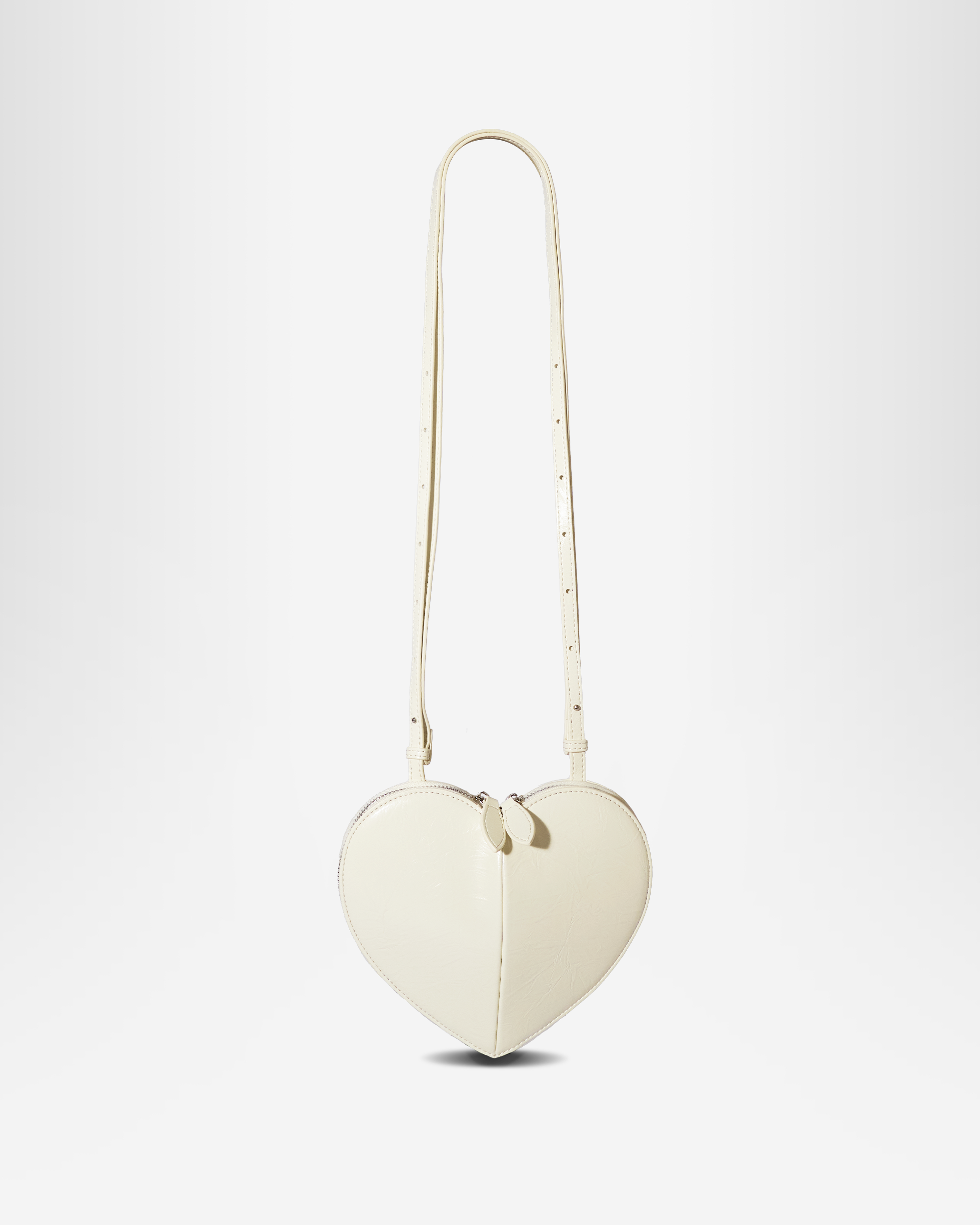 Nyla Heart Shaped Crossbody Bag - White