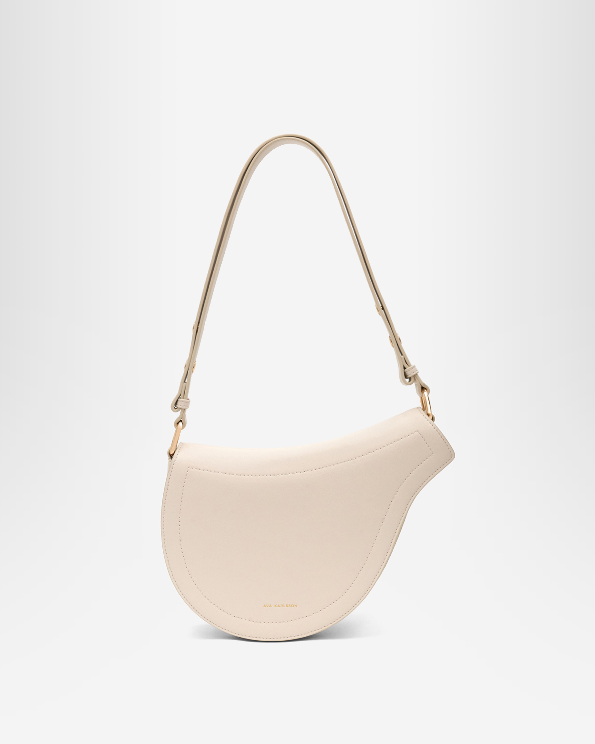 Nola Saddle Shape Crossbody Bag - White