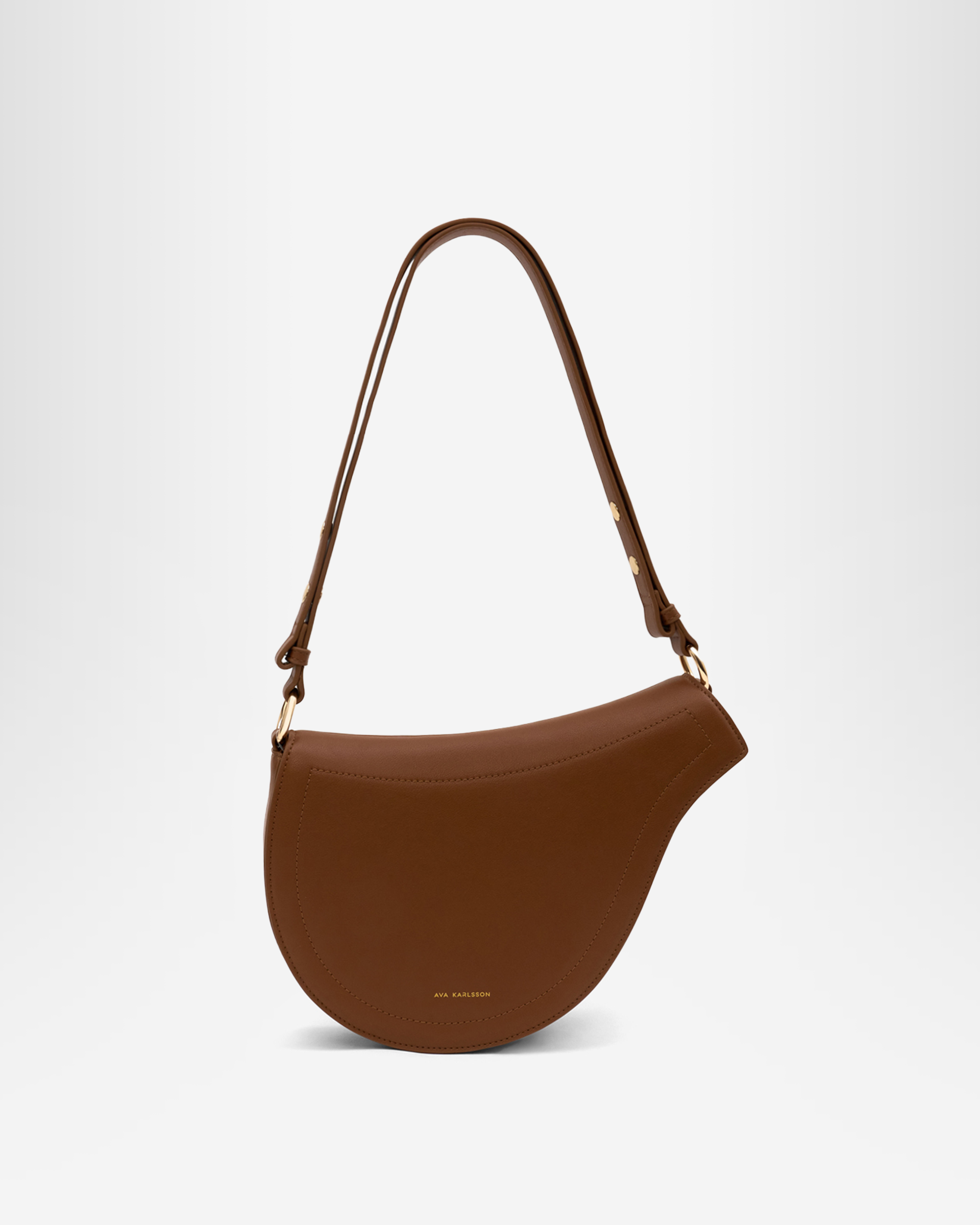 Nola Saddle Shape Crossbody Bag - Brown