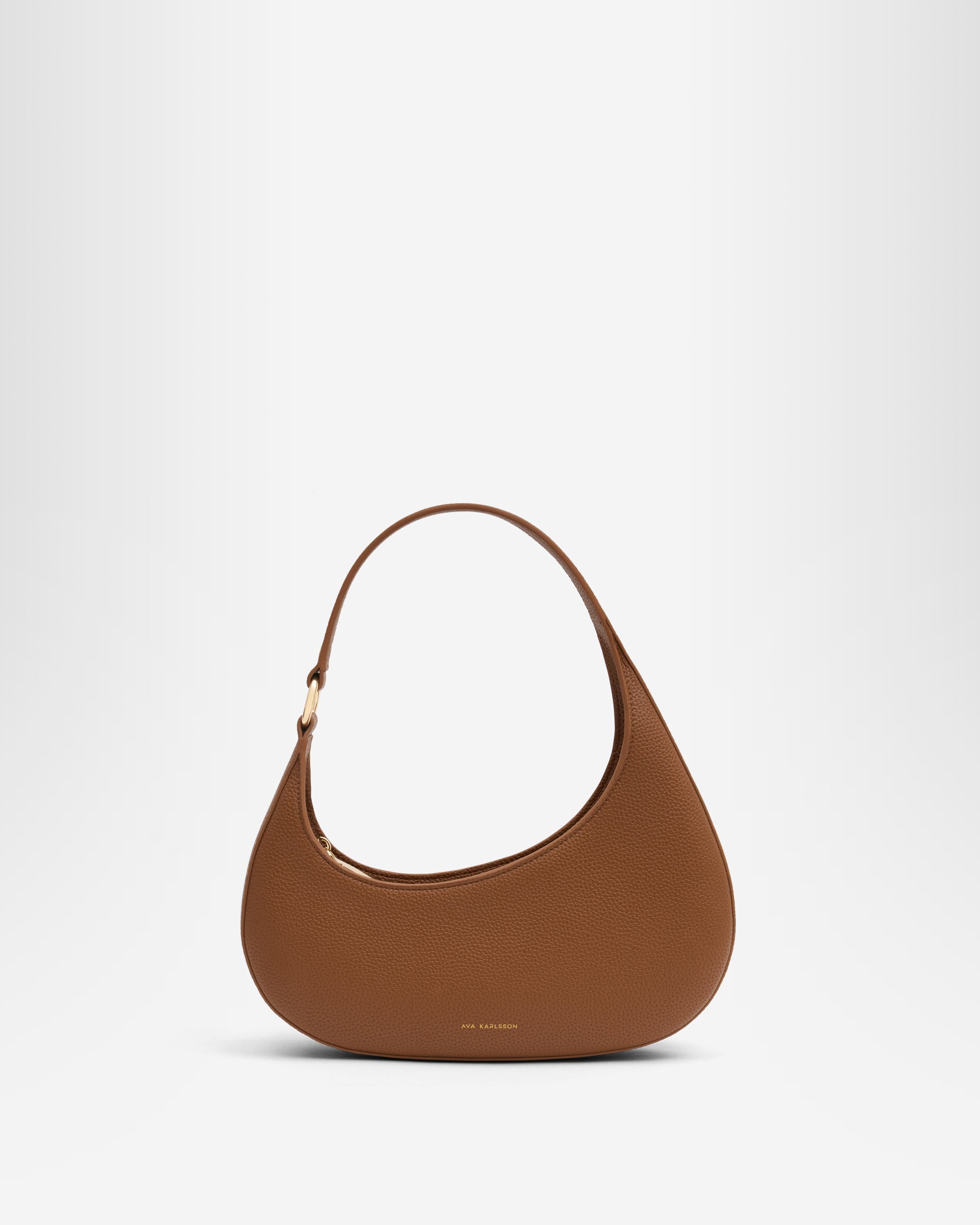 Keyla Asymmetric Curve Shoulder Bag - Brown