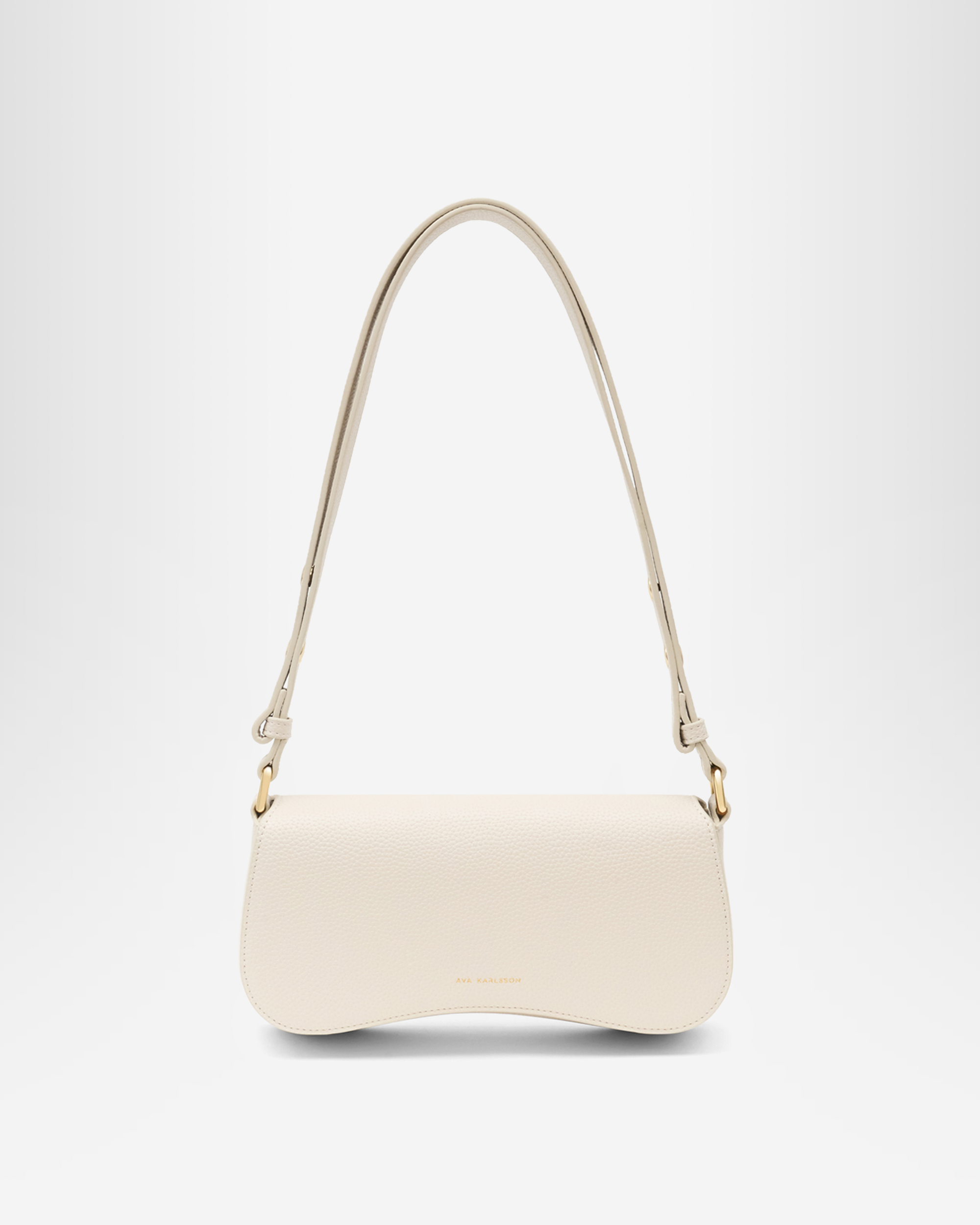 Jayla Curved Flap Crossbody Bag - White