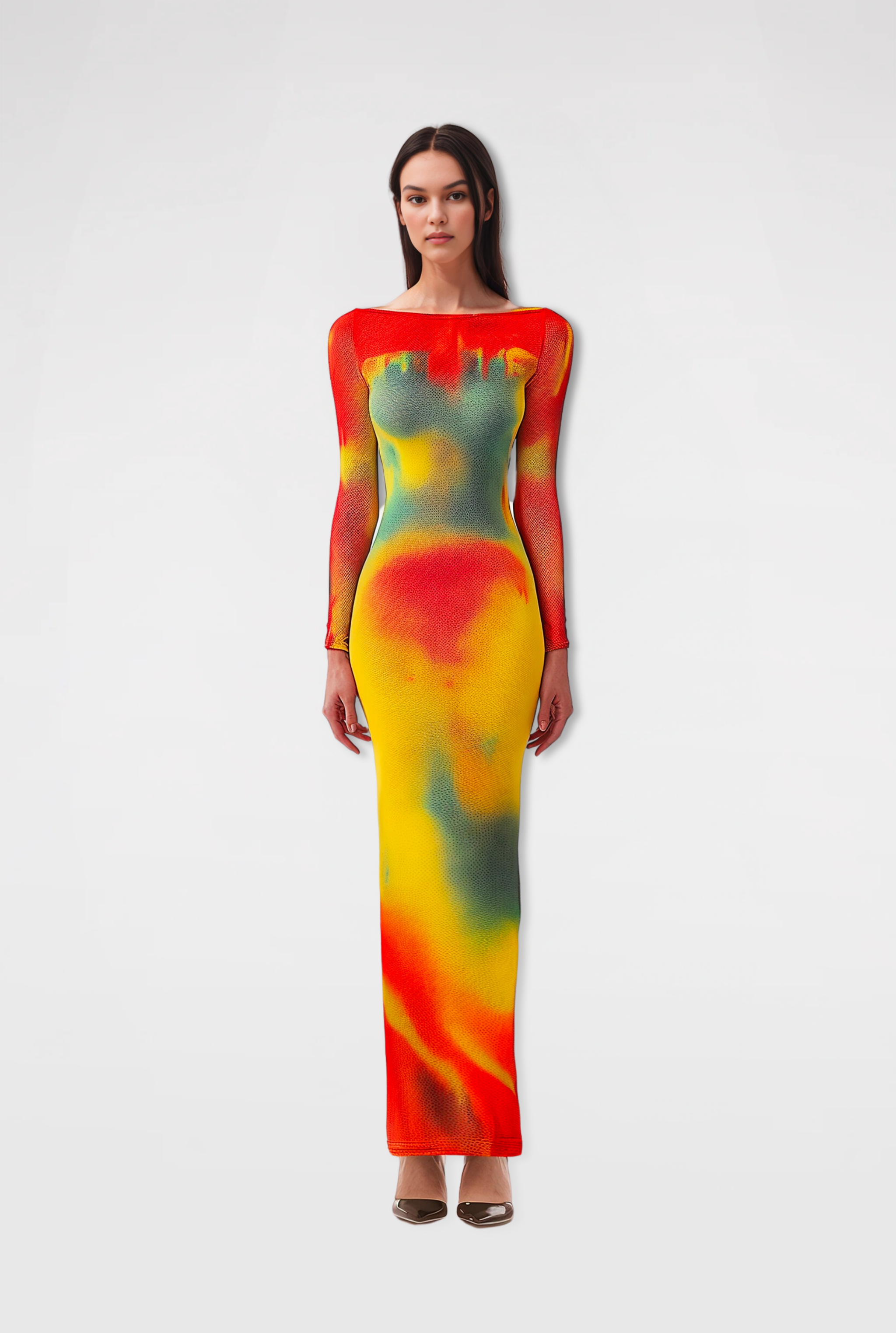 Savannah Psychedelic Ombre Bodycon Dress - Multicolor