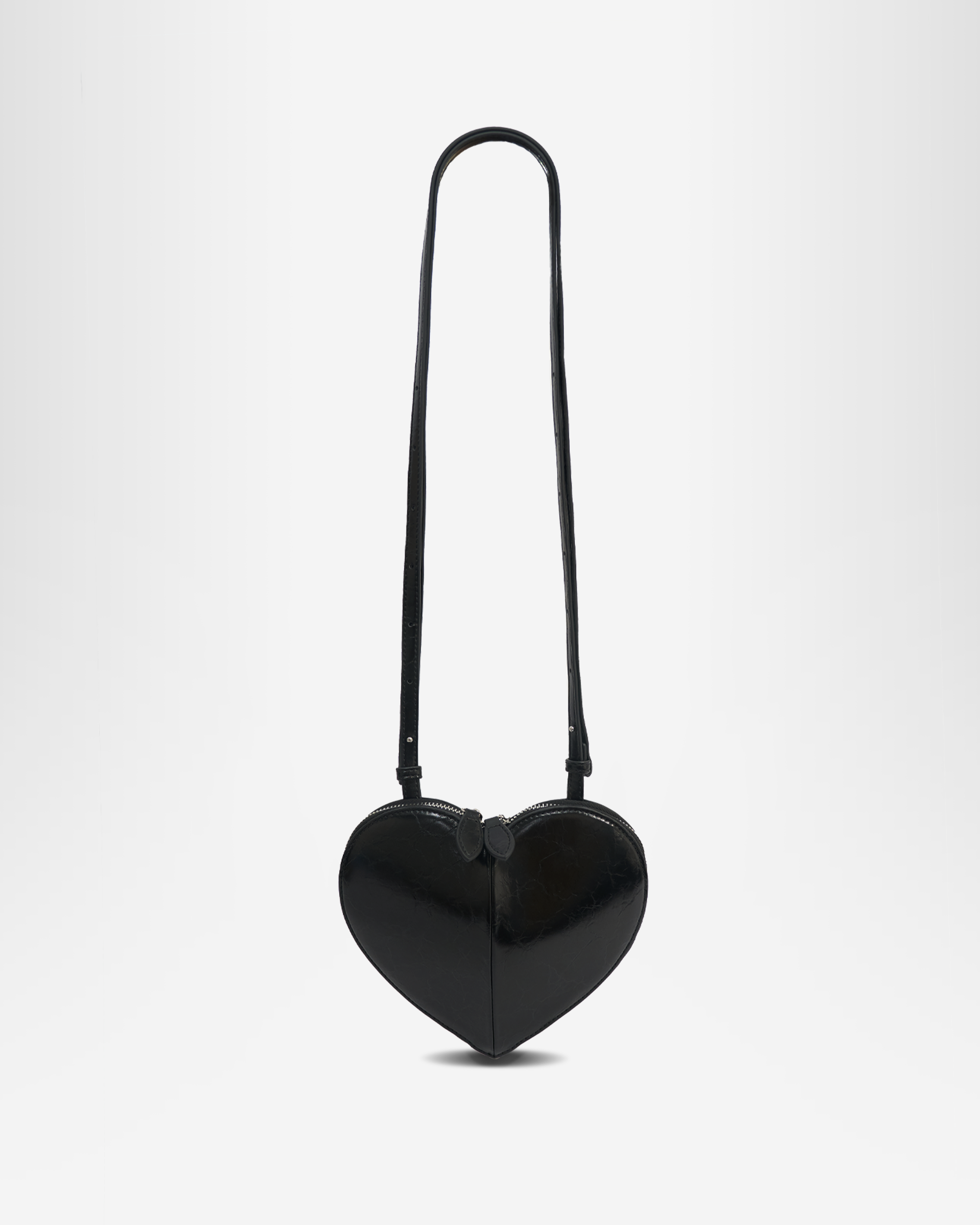 Nyla Heart Shaped Crossbody Bag - Black